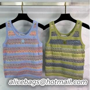 ​Top Quality Chanel Knit Vest 30007 Green/Purple 2025