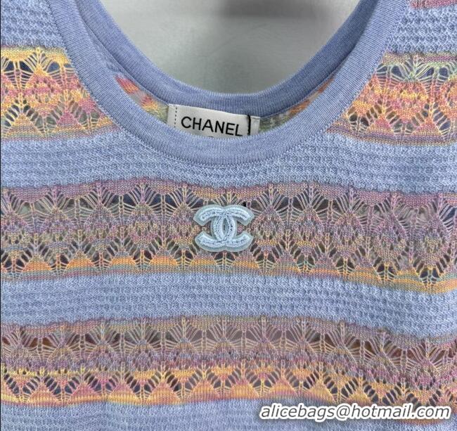 ​Top Quality Chanel Knit Vest 30007 Green/Purple 2025