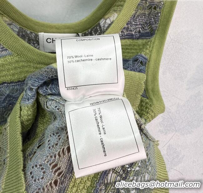 ​Top Quality Chanel Knit Vest 30007 Green/Purple 2025