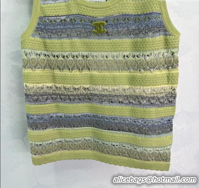 ​Top Quality Chanel Knit Vest 30007 Green/Purple 2025
