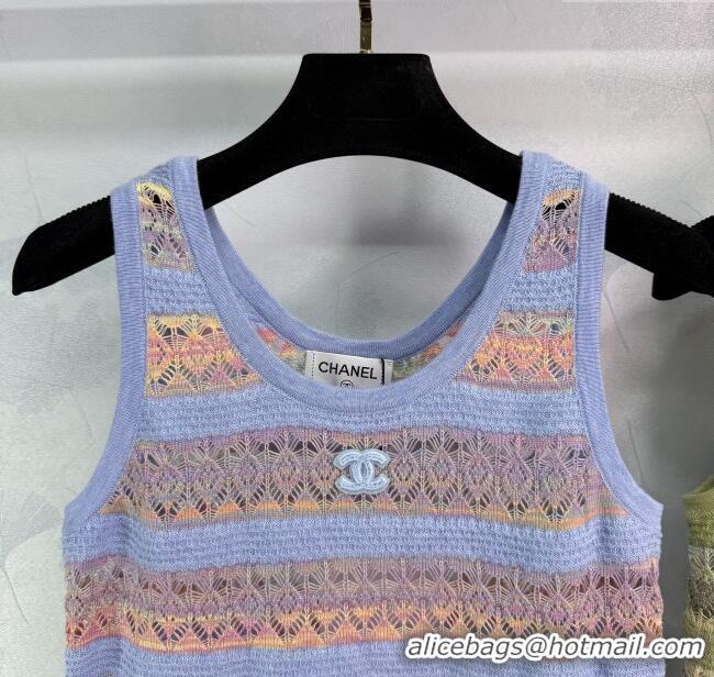 ​Top Quality Chanel Knit Vest 30007 Green/Purple 2025