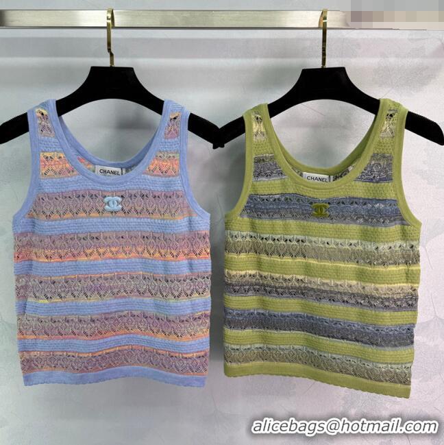 ​Top Quality Chanel Knit Vest 30007 Green/Purple 2025