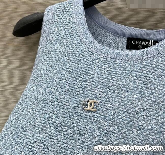 Reasonable Price Chanel Sequins Vest 30021 Blue 2025