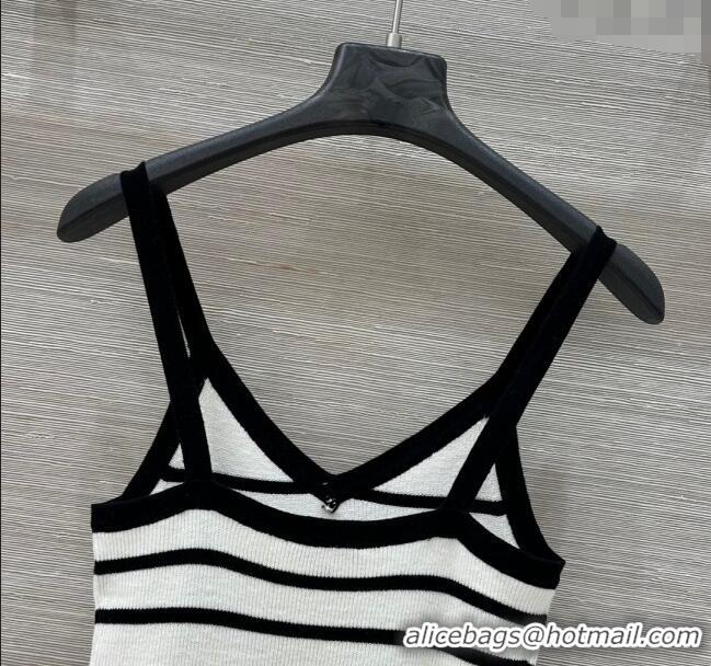Well Crafted Chanel Wool Striped Vest 30024 White 2025