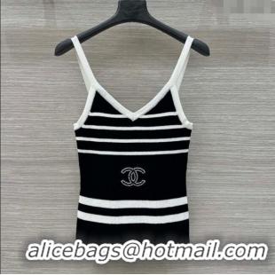 Luxury Discount Chanel Wool Striped Vest 30024 Black 2025