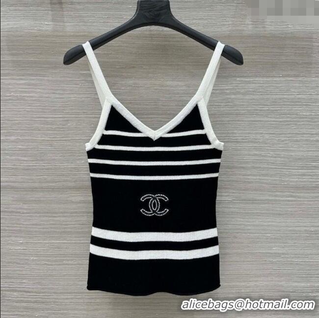 Luxury Discount Chanel Wool Striped Vest 30024 Black 2025