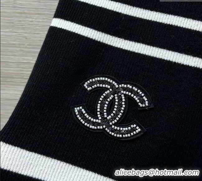 Luxury Discount Chanel Wool Striped Vest 30024 Black 2025