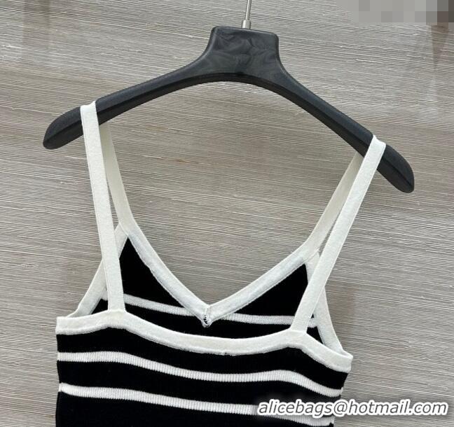 Luxury Discount Chanel Wool Striped Vest 30024 Black 2025