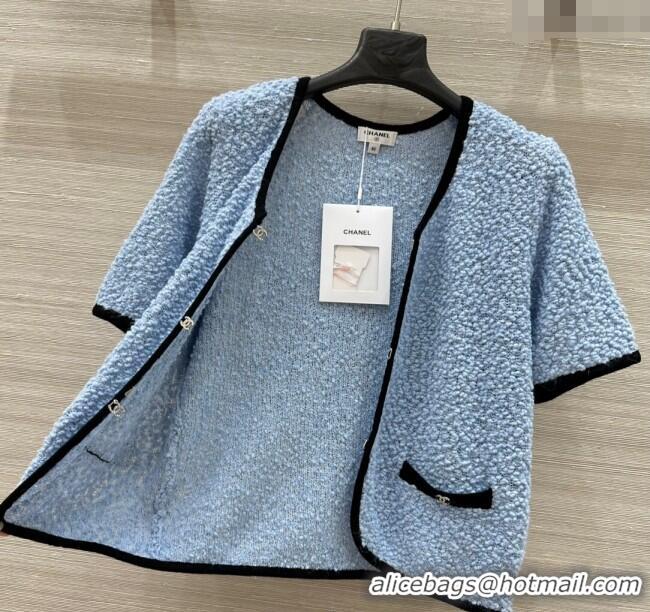 Top Design Chanel Wool Cardigan and Skirt Set 30050 Blue 2025