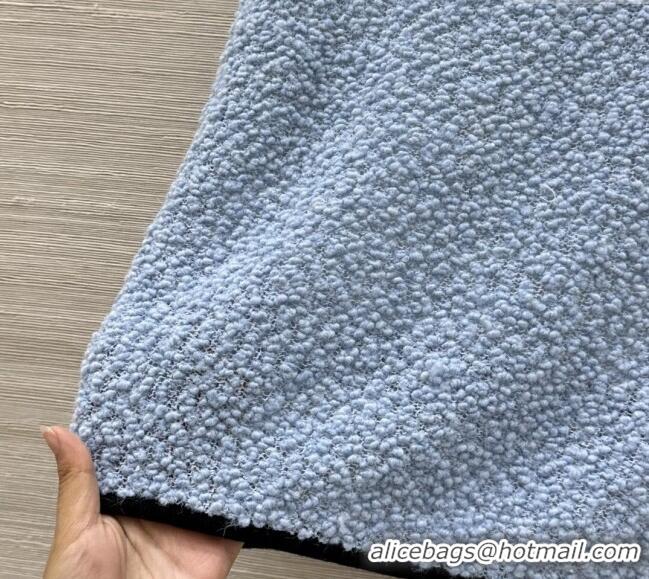 Top Design Chanel Wool Cardigan and Skirt Set 30050 Blue 2025
