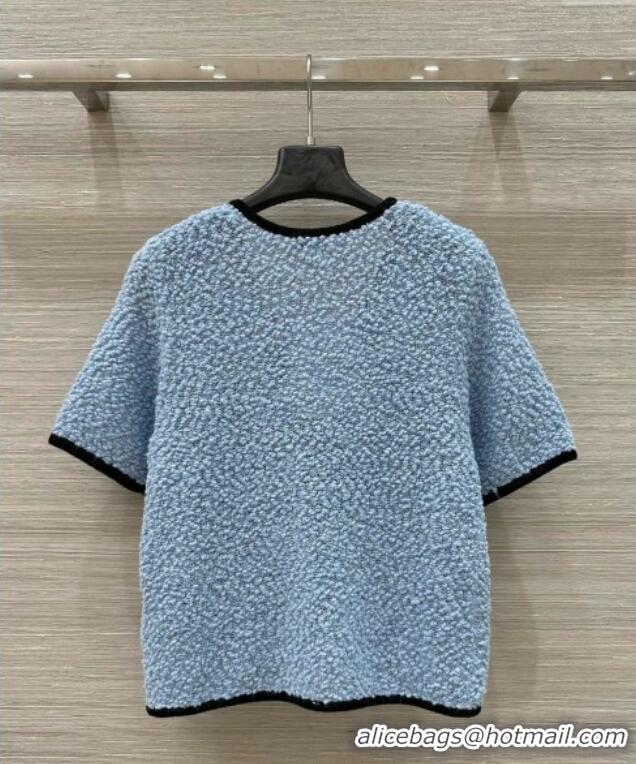 Top Design Chanel Wool Cardigan and Skirt Set 30050 Blue 2025