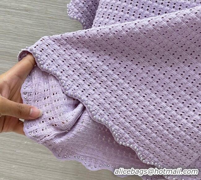 Top Quality Chanel Knit T-Shirt 30055 Purple 2025