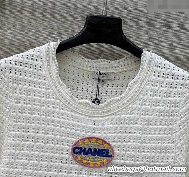 Luxury Discount Chanel Knit T-Shirt 30055 White 2025