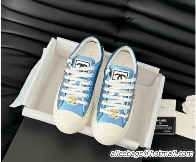 Sumptuous Chanel Calfskin Platform Sneakers Blue 2025 CH041708