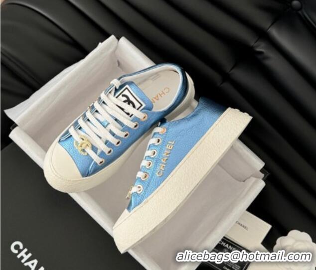 Sumptuous Chanel Calfskin Platform Sneakers Blue 2025 CH041708