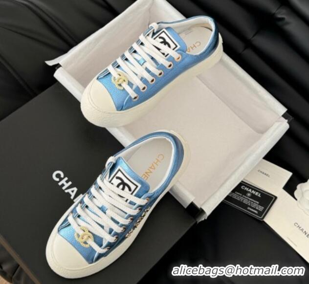 Sumptuous Chanel Calfskin Platform Sneakers Blue 2025 CH041708