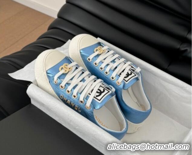 Sumptuous Chanel Calfskin Platform Sneakers Blue 2025 CH041708