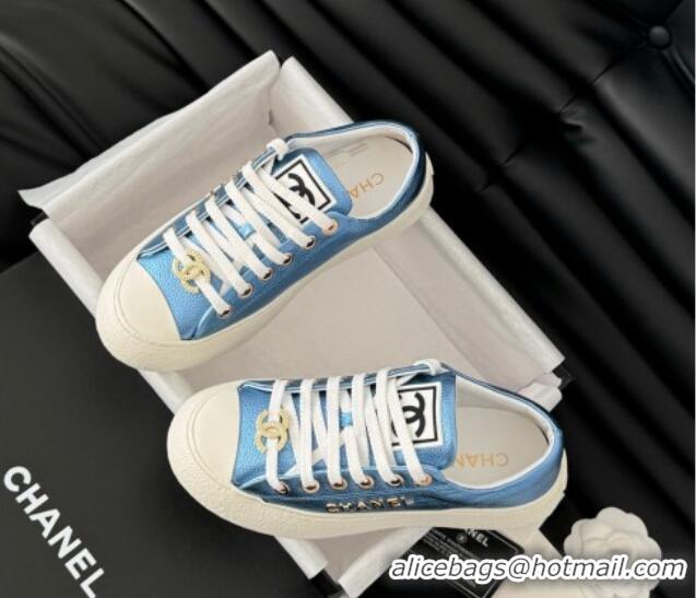 Sumptuous Chanel Calfskin Platform Sneakers Blue 2025 CH041708