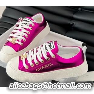 Hot Style Chanel Calfskin Platform Sneakers Dark Pink 2025 CH041708