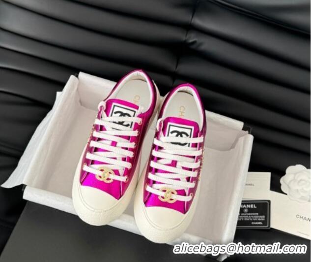 Hot Style Chanel Calfskin Platform Sneakers Dark Pink 2025 CH041708