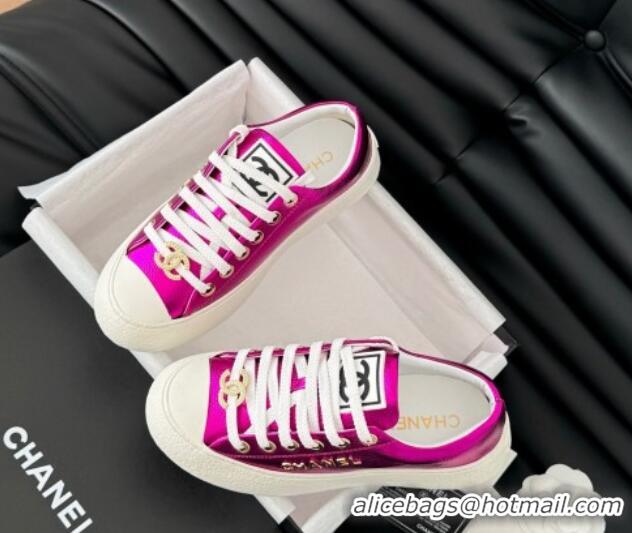 Hot Style Chanel Calfskin Platform Sneakers Dark Pink 2025 CH041708