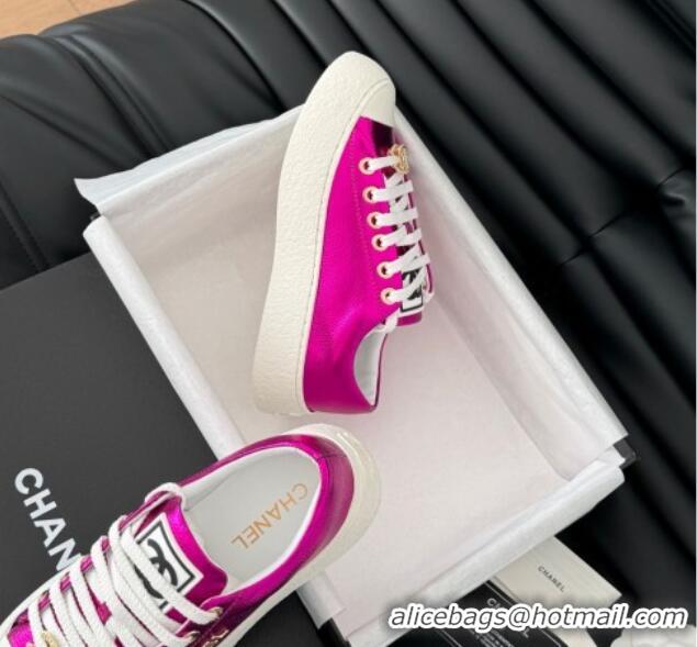 Hot Style Chanel Calfskin Platform Sneakers Dark Pink 2025 CH041708