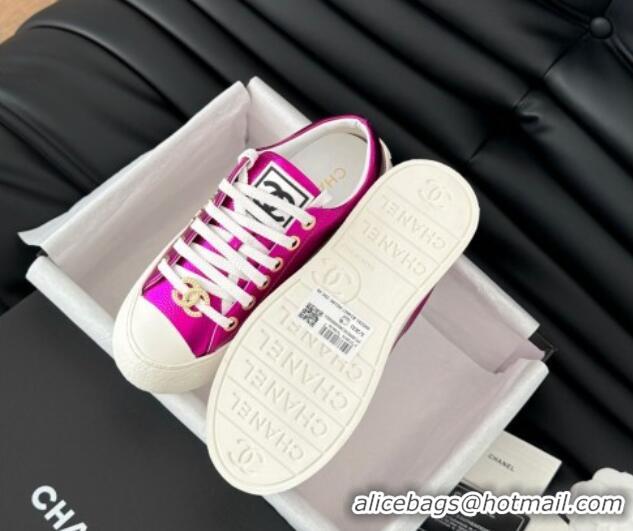 Hot Style Chanel Calfskin Platform Sneakers Dark Pink 2025 CH041708