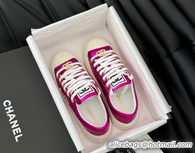 Hot Style Chanel Calfskin Platform Sneakers Dark Pink 2025 CH041708