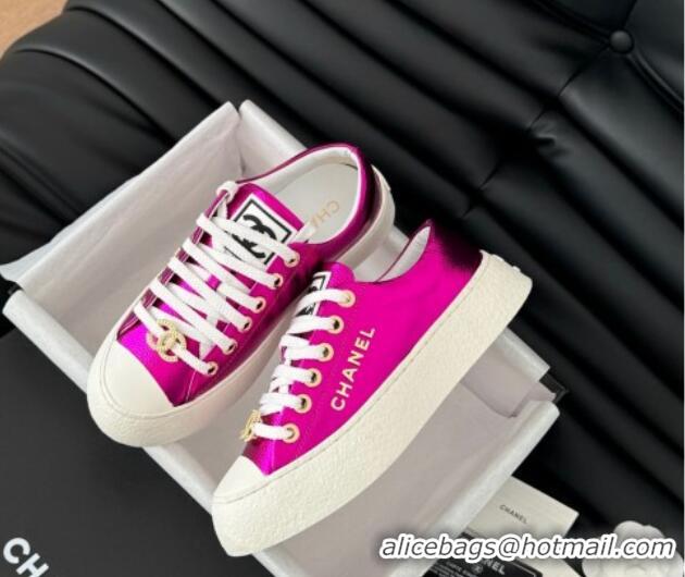 Hot Style Chanel Calfskin Platform Sneakers Dark Pink 2025 CH041708