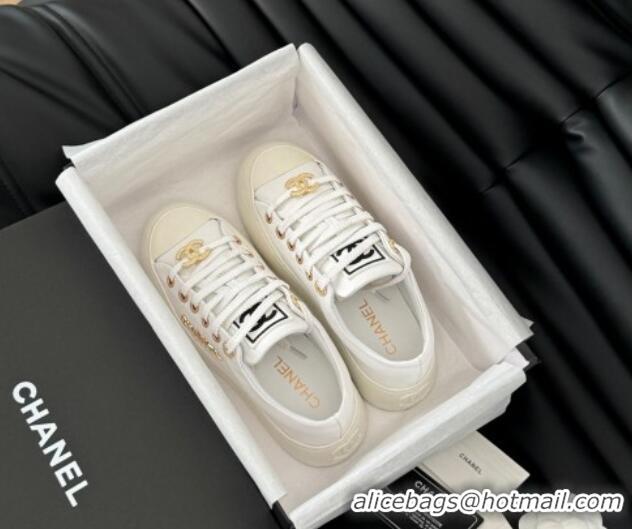 Unique Style Chanel Calfskin Platform Sneakers White 2025 CH041708