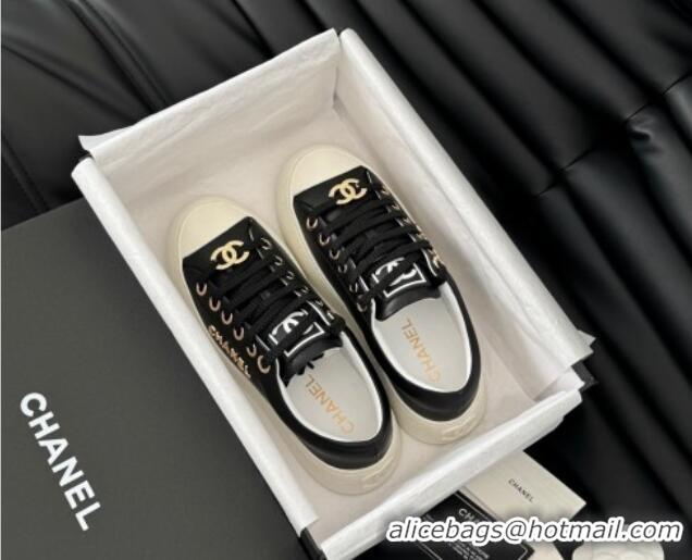 Best Price Chanel Calfskin Platform Sneakers Black 2025 CH041708