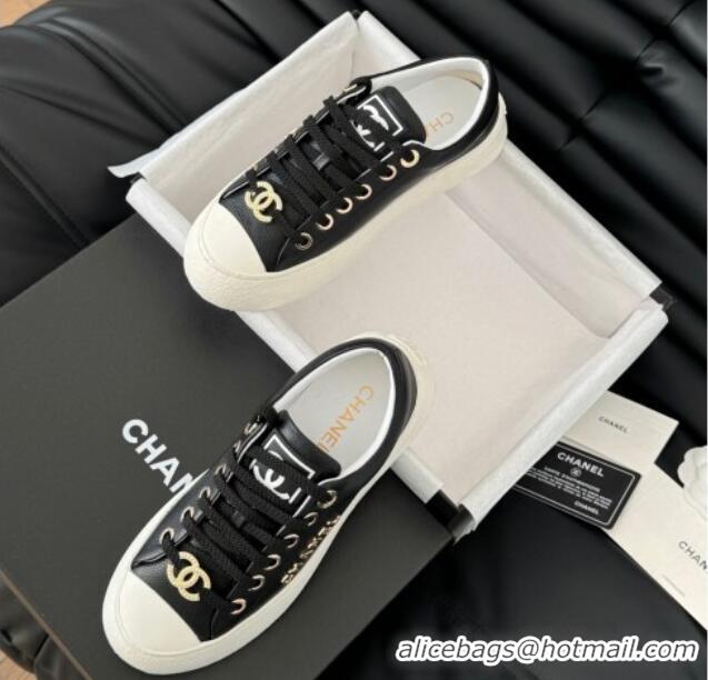 Best Price Chanel Calfskin Platform Sneakers Black 2025 CH041708