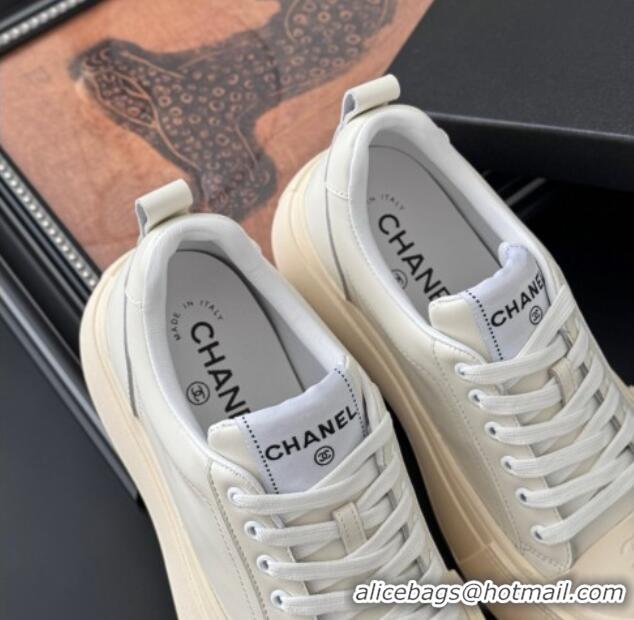 Purchase Chanel Calfskin Platform Sneakers White 2025 CH041709