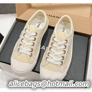 Sophisticated Chanel Velvet Sneakers Light Yellow 2025 CH041711