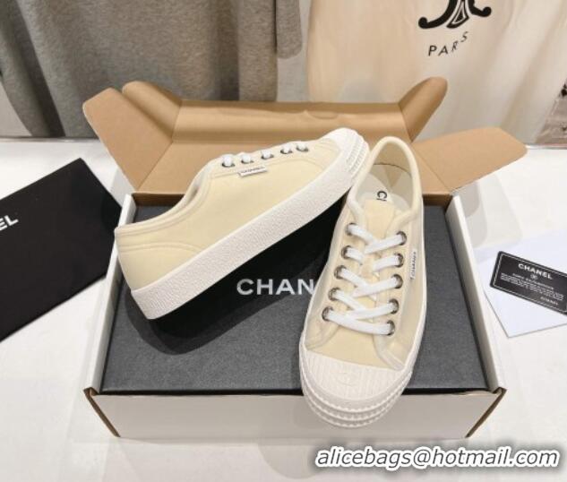 Sophisticated Chanel Velvet Sneakers Light Yellow 2025 CH041711