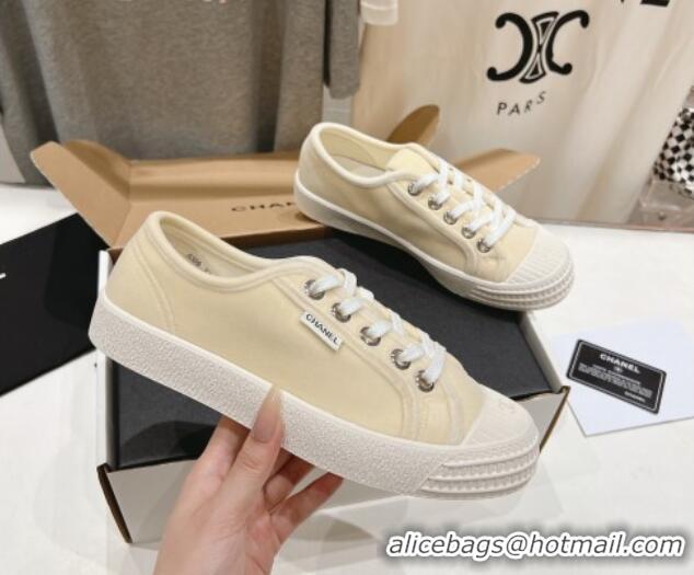 Sophisticated Chanel Velvet Sneakers Light Yellow 2025 CH041711