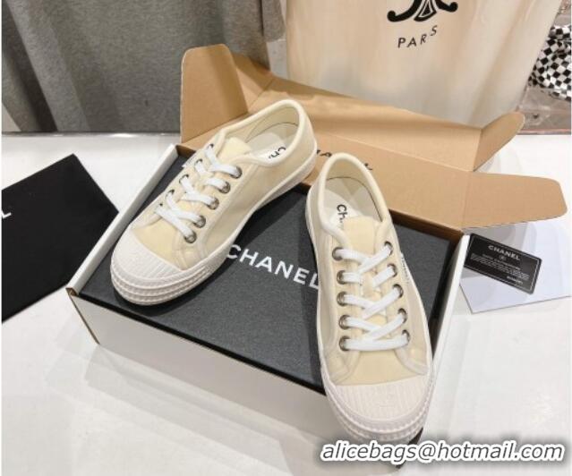 Sophisticated Chanel Velvet Sneakers Light Yellow 2025 CH041711