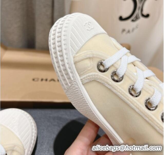 Sophisticated Chanel Velvet Sneakers Light Yellow 2025 CH041711