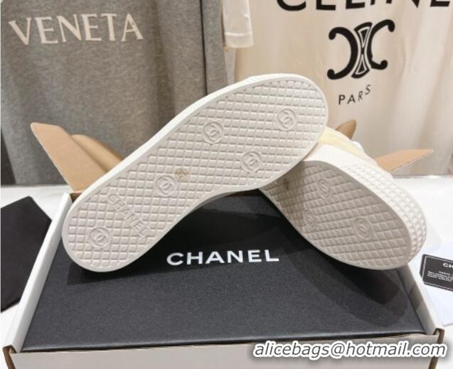 Sophisticated Chanel Velvet Sneakers Light Yellow 2025 CH041711