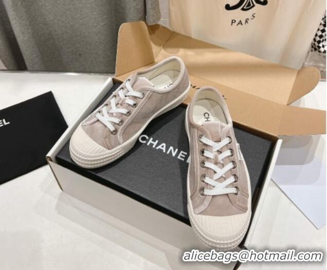 Sumptuous Chanel Velvet Sneakers Grey 2025 CH041711