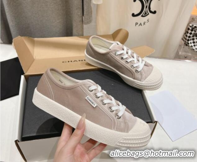 Sumptuous Chanel Velvet Sneakers Grey 2025 CH041711