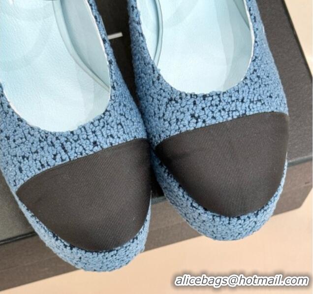 Good Quality Chanel Mary Janes in Tweed & Grosgrain G46433 Blue