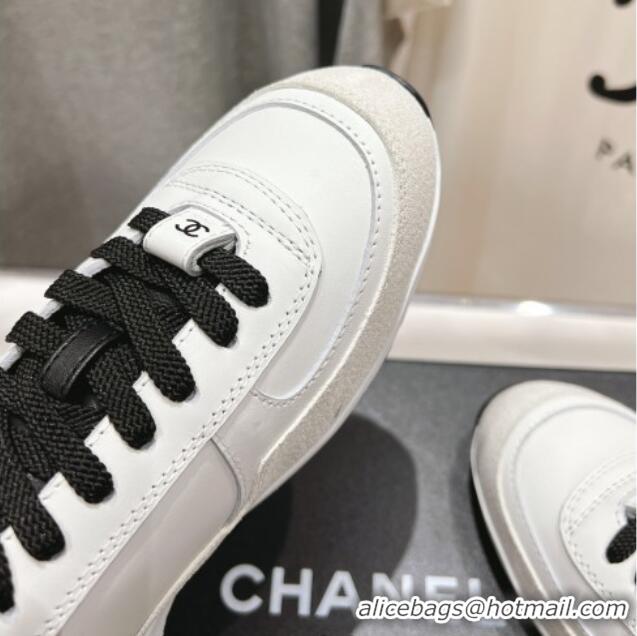 Perfect Chanel Calfskin Sneakers White 2025 G46372