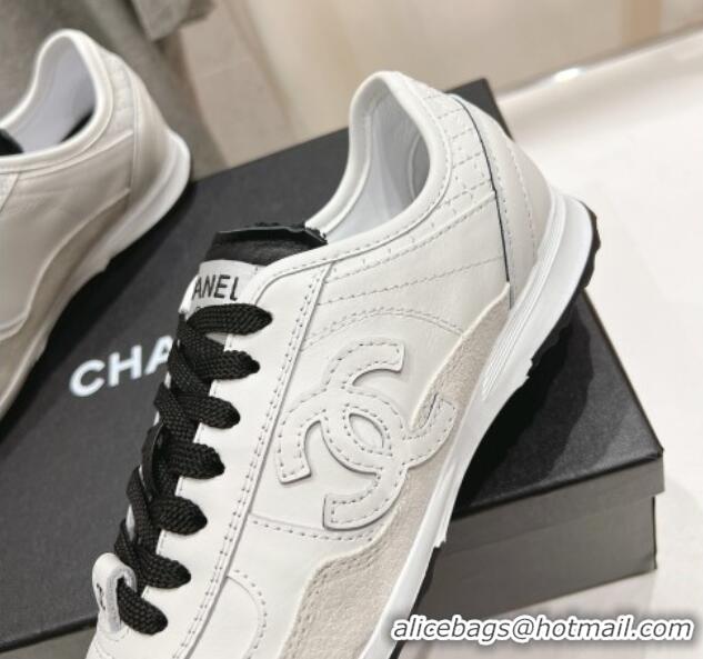 Perfect Chanel Calfskin Sneakers White 2025 G46372