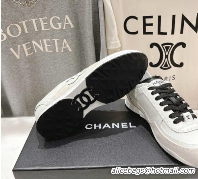 Perfect Chanel Calfskin Sneakers White 2025 G46372