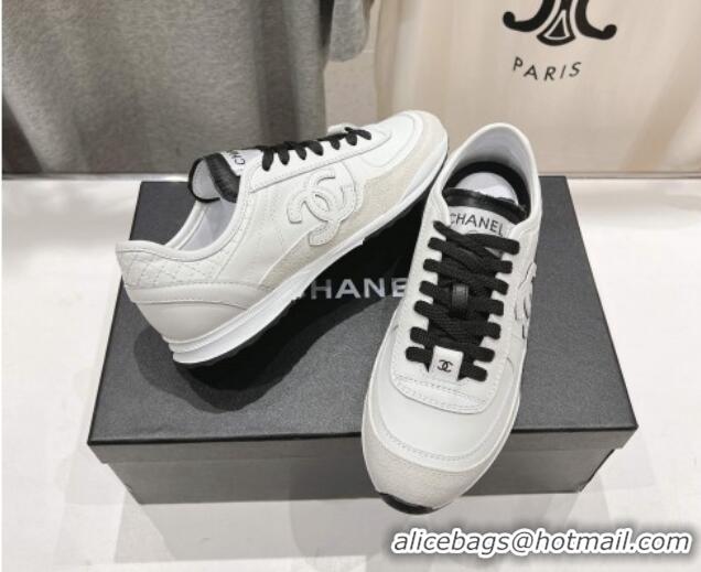 Perfect Chanel Calfskin Sneakers White 2025 G46372