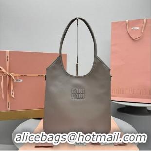Best Product Miu Miu IVY Calfskin Leather Tote Bag 5BG231 Grey