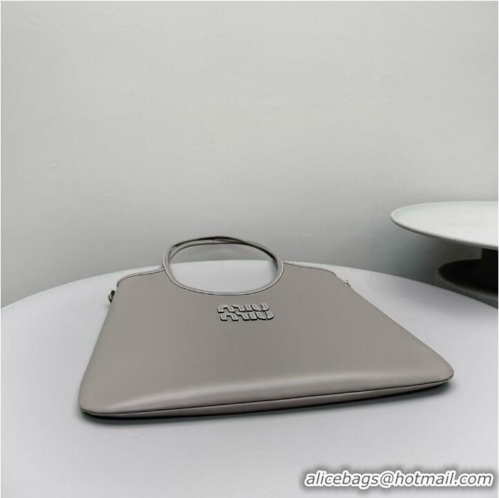 Best Product Miu Miu IVY Calfskin Leather Tote Bag 5BG231 Grey