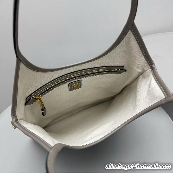 Best Product Miu Miu IVY Calfskin Leather Tote Bag 5BG231 Grey