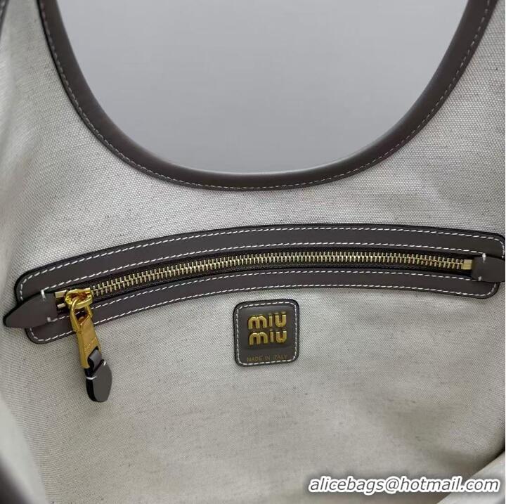 Best Product Miu Miu IVY Calfskin Leather Tote Bag 5BG231 Grey